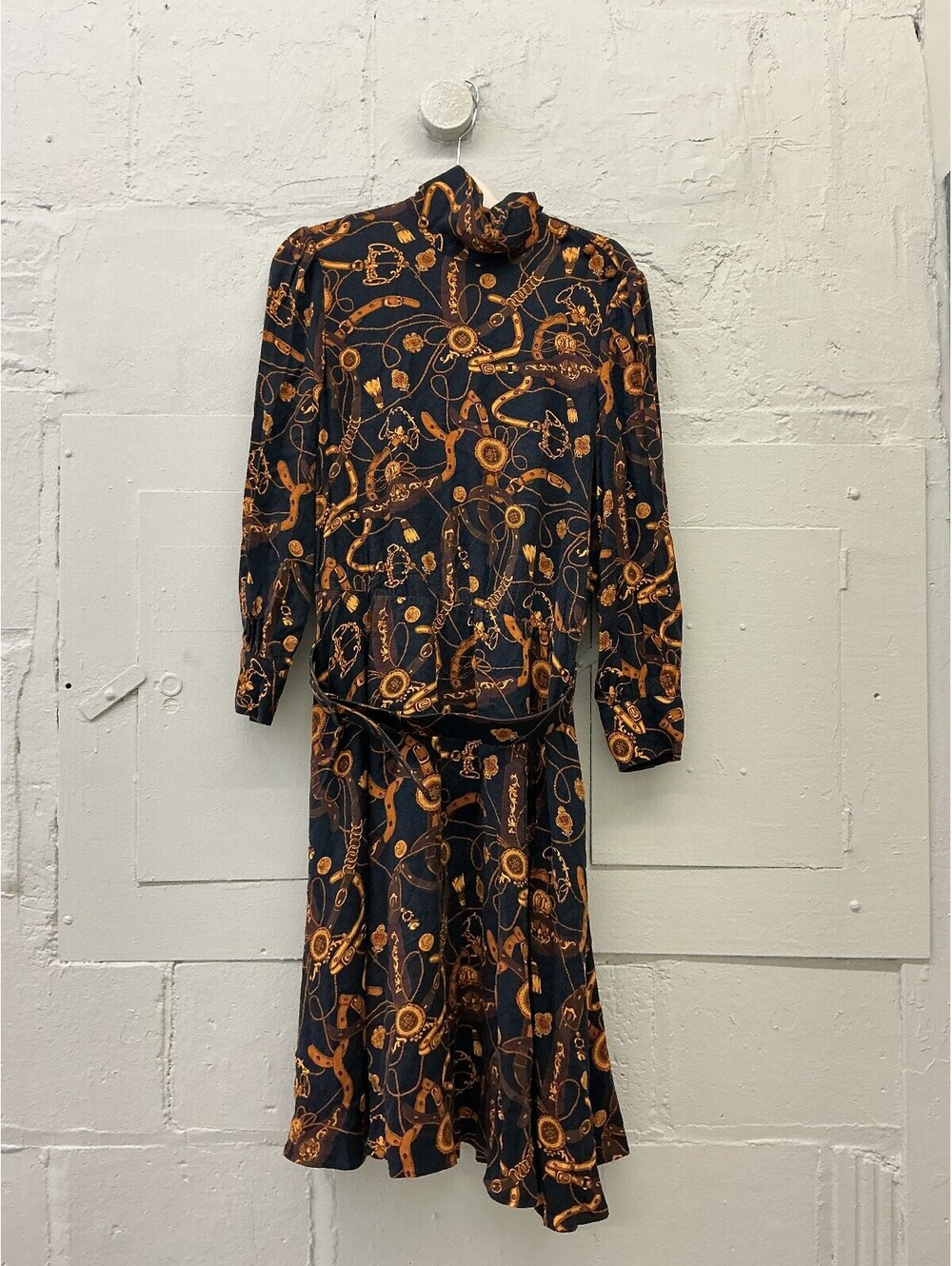 Brooks Brothers chain & tassel print dress